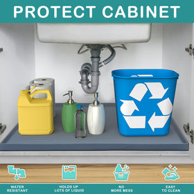 URMONA silicone-cabinet-protector mat for easy cleanup and leak protection.