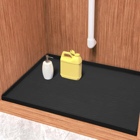 URMONA under-sink mat in black protects cabinet from spills and leaks