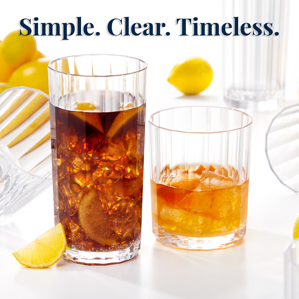 US Acrylic crystal-clear appearance complements any table setting, casual to formal