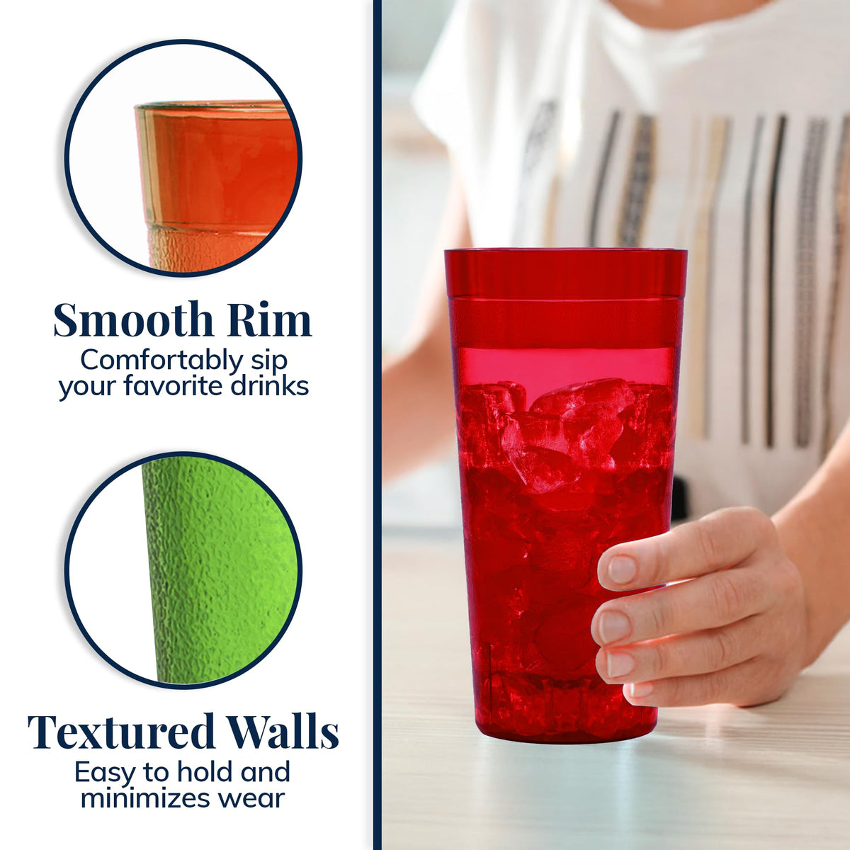 US Acrylic Cafe tumbler in orange, 20oz, stackable for patio entertaining
