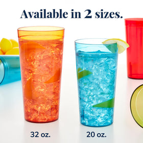 US Acrylic Cafe tumbler in red, 20oz, stackable for casual gatherings