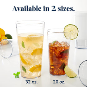US Acrylic Cafe tumblers 20oz clear textured walls; elegant grip for beverages.