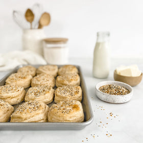USA Pan corrugated-surface bakeware improves airflow for even browning.