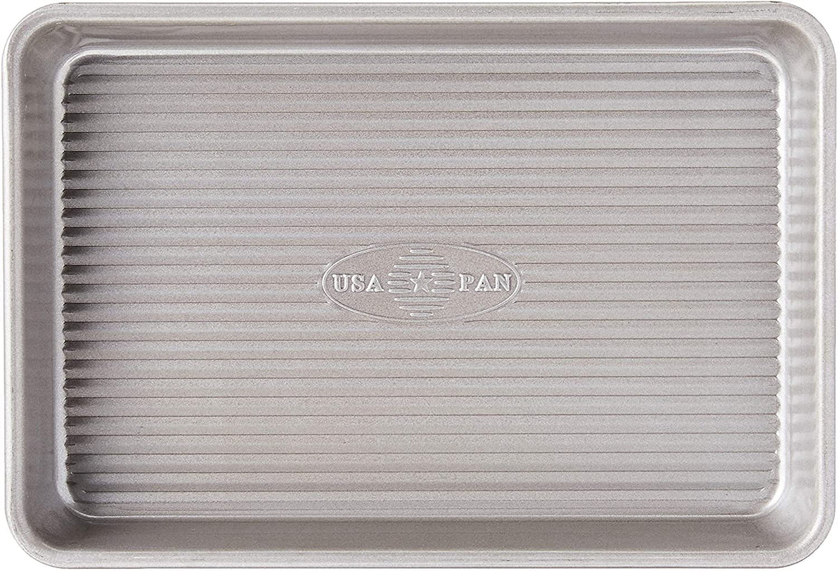 USA Pan mini sheet pan showing the nonstick coating for quick food release.
