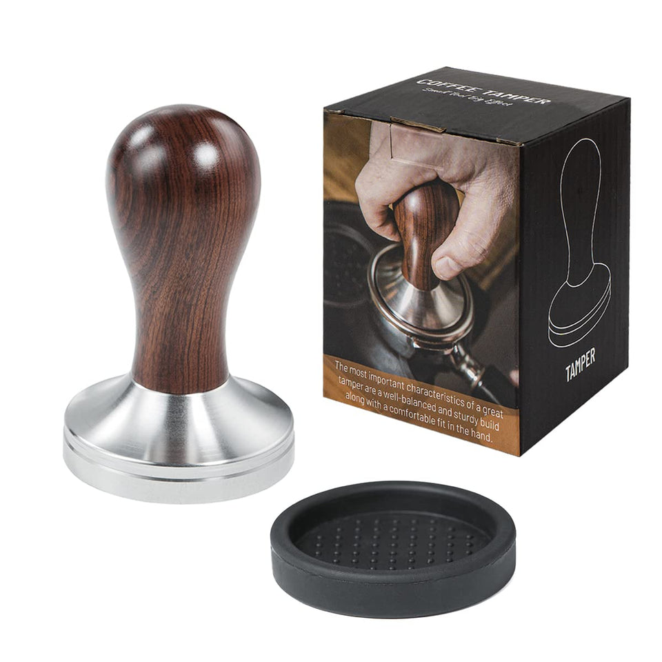 USEAMIE coffee tamper 53mm flat base for even extraction and stable tamping