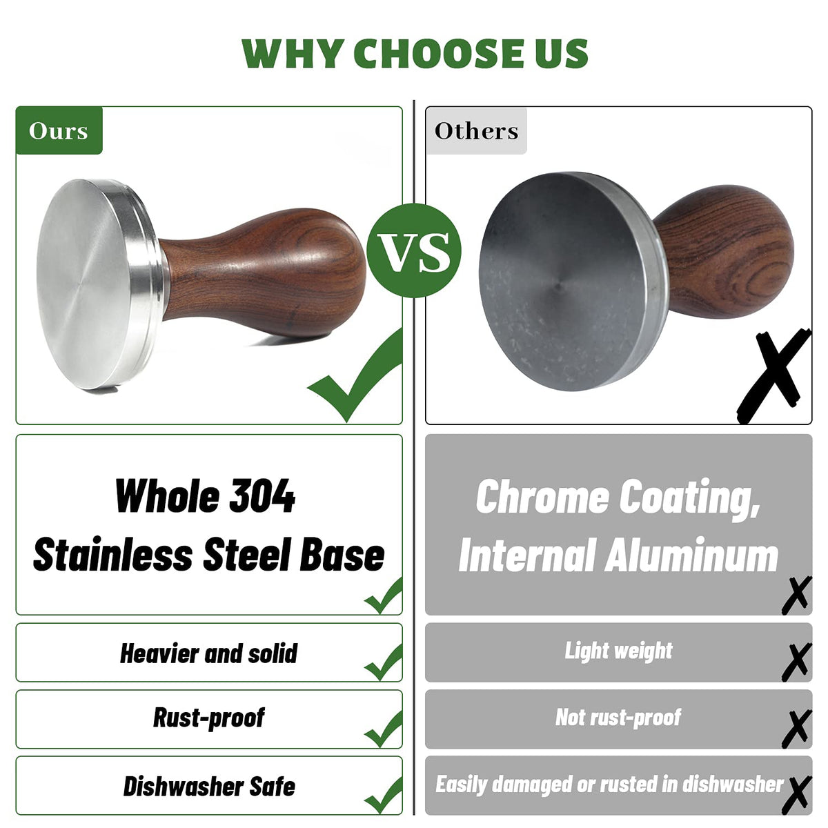 USEAMIE wooden handle close-up shows smooth, comfortable grip