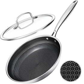 USELUCK 10-inch pan lid for easy monitoring during cooking.