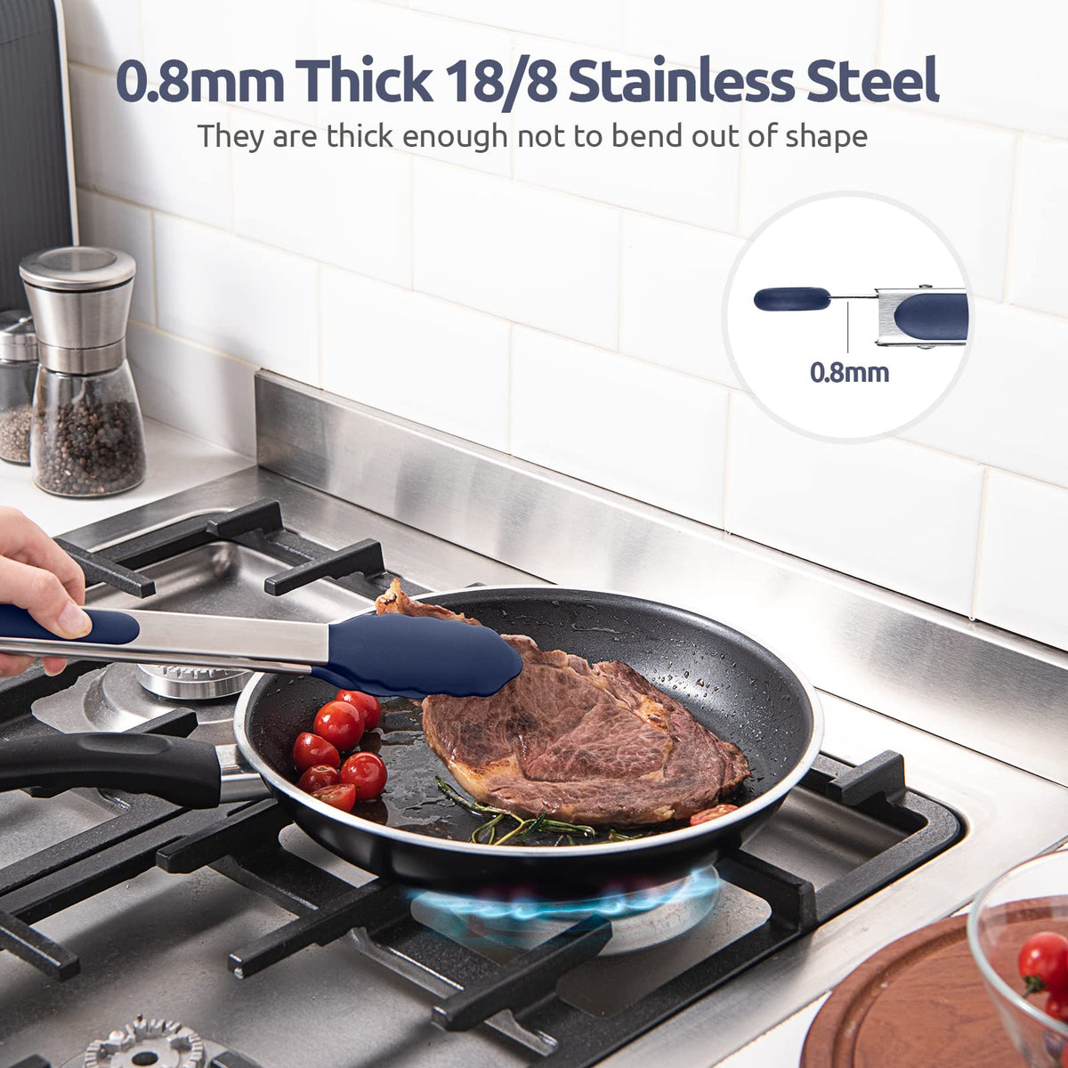 U-Taste 18/8 stainless steel handles stay sturdy and rust-free.