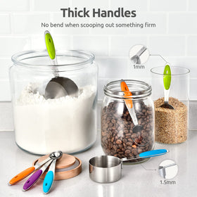 U-Taste color coded handles help quick size identification while cooking.
