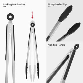 U-Taste tongs used for grilling and serving hot foods with precision