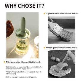 Uteynee glass-olive-oil-dispenser pours smoothly with even coverage.