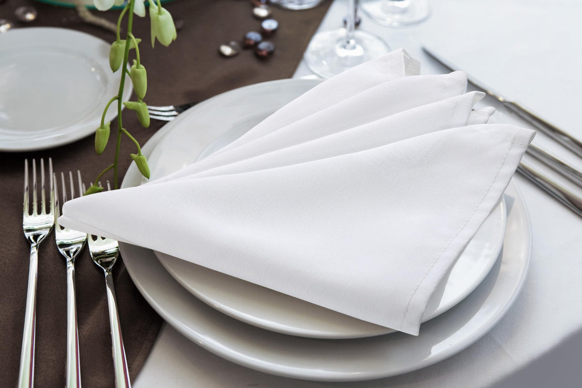 Utopia Home napkins with hemmed edges provide a clean, polished finish.