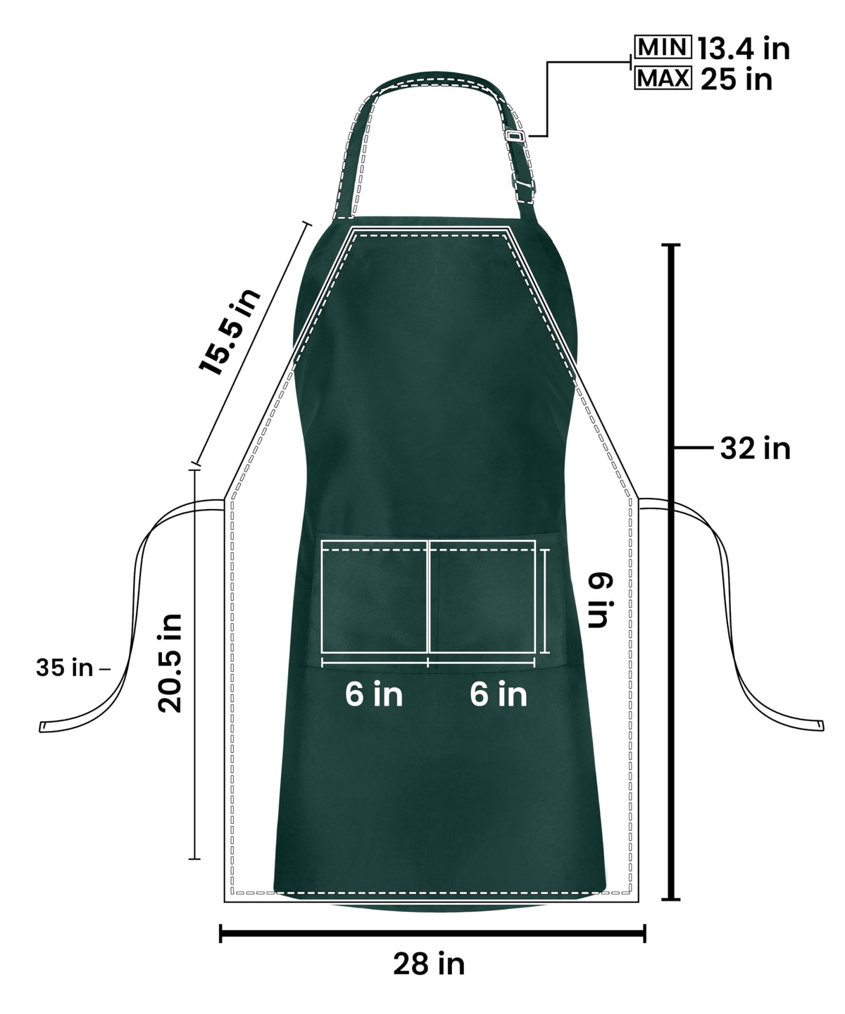 Utopia Kitchen adjustable neck strap bib apron, comfortable wear for long sessions.