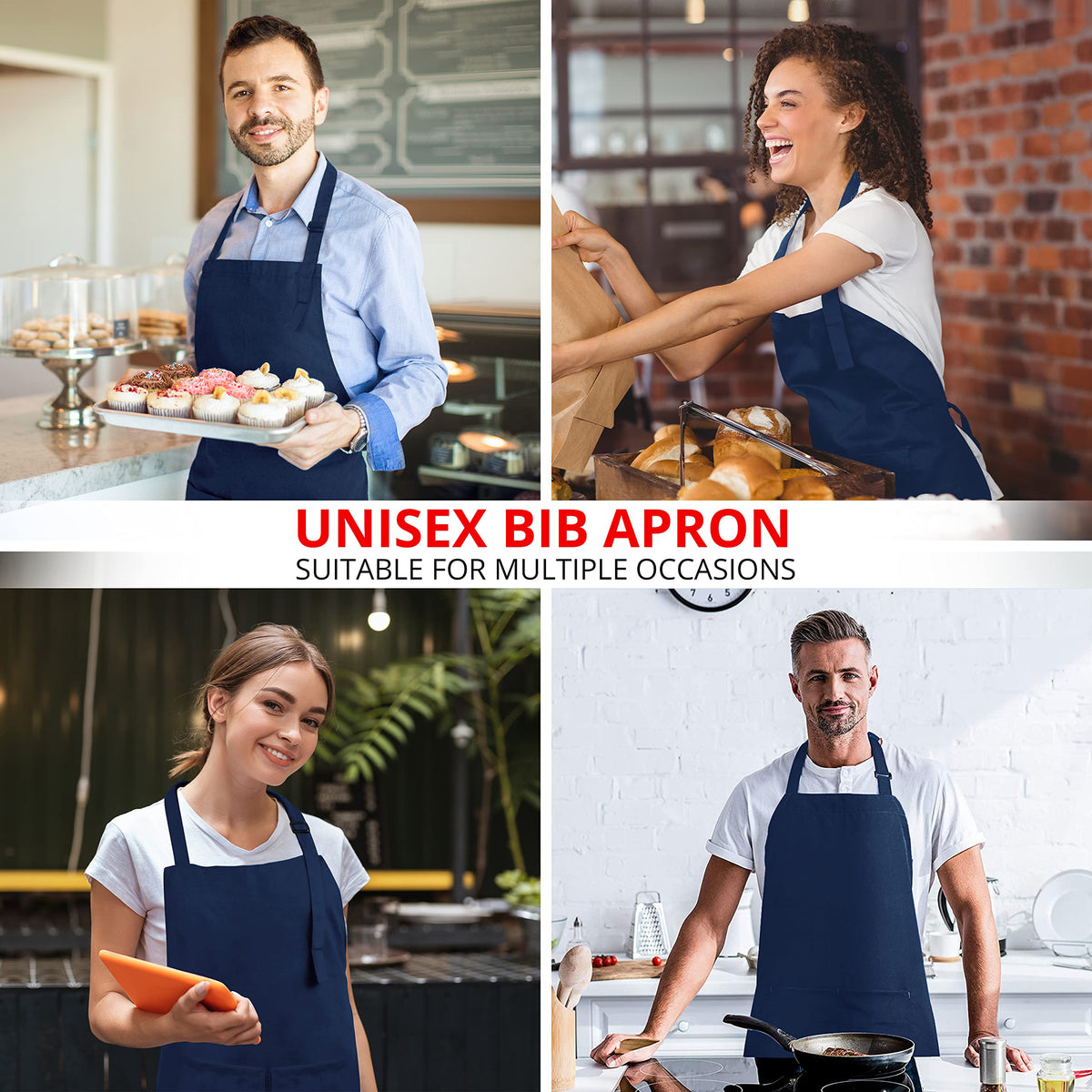 Utopia Kitchen Bib Apron durable edges resist fraying after washing.
