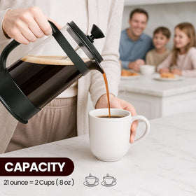 Utopia Kitchen beaker, plunger, and filter are dishwasher safe.