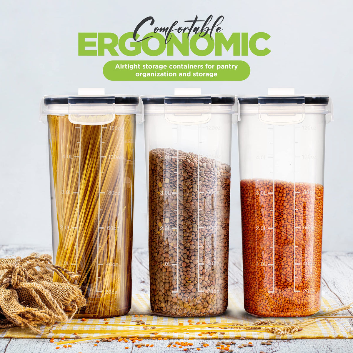 Utopia Kitchen clear BPA-free plastic for easy ingredient recognition.