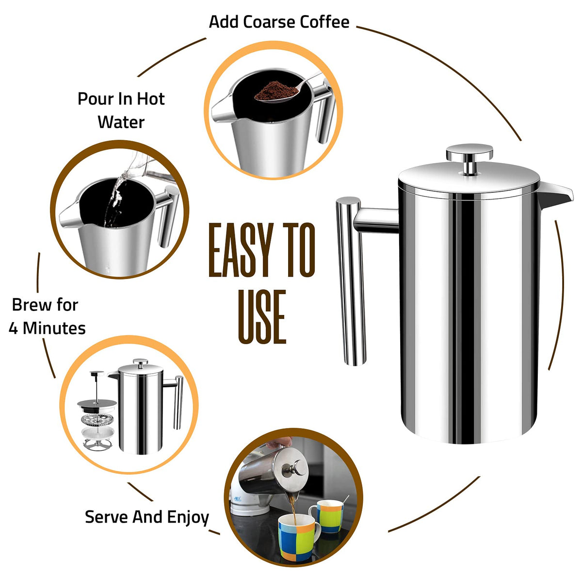 Utopia Kitchen four-layer filtration system for smoother coffee