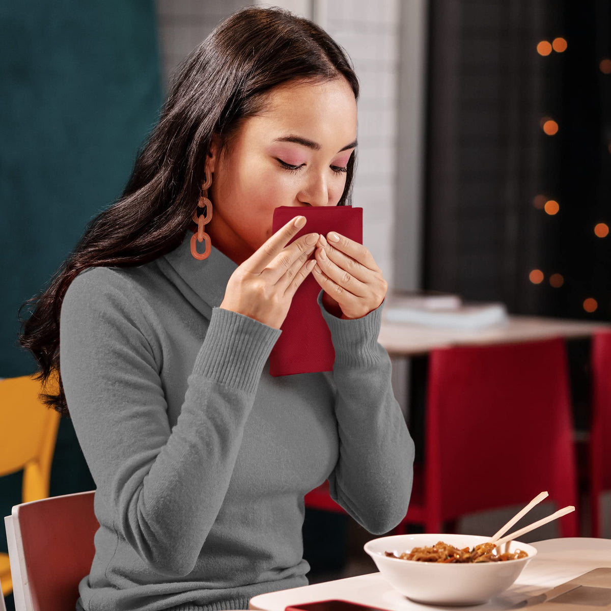 Utopia Kitchen hemmed napkins offer a tidy, lasting finish to place settings