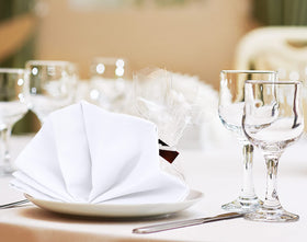 Utopia Kitchen napkins suit weddings, hotel, and restaurant settings.