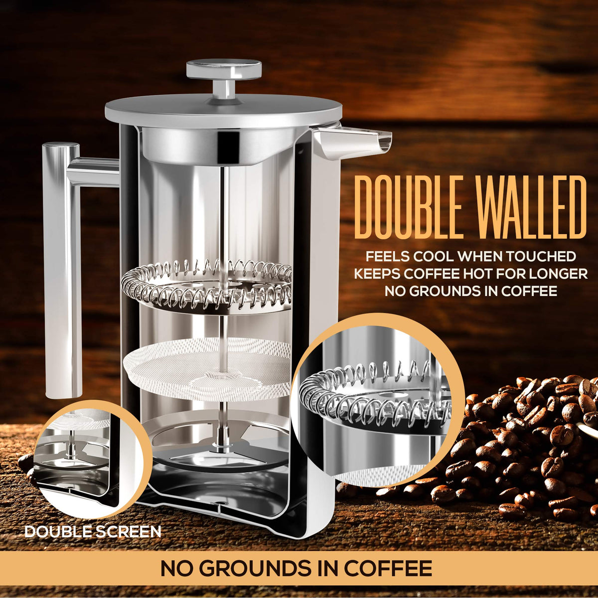 Utopia Kitchen outdoor-ready French press for camping and travel