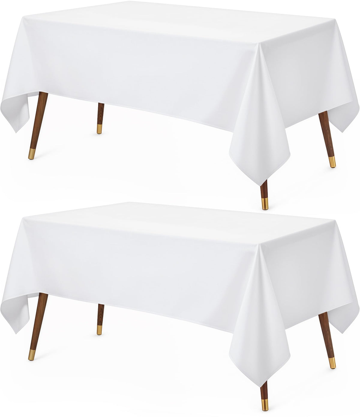 Utopia Kitchen rectangle table cloth in white protects surfaces during meals.