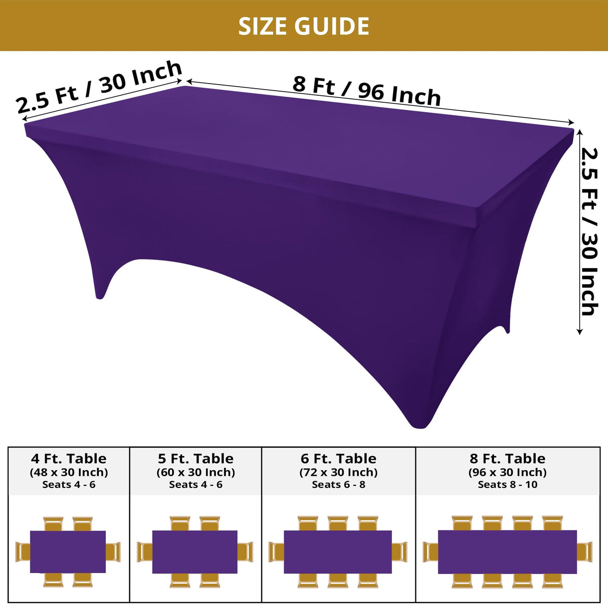 Utopia Kitchen spandex tablecloth two-pack ready for event display and storage