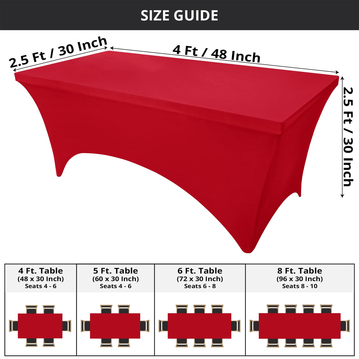 Utopia Kitchen spandex tablecloth 2-pack tight fit keeps tables neat and professional.