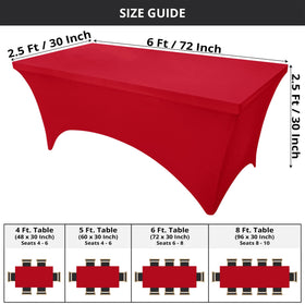 Utopia Kitchen spandex tablecloth shows leg pockets for a secure stay on the table.