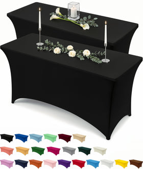 Utopia Kitchen spandex tablecloth 8ft fit demonstrates a taut, professional presentation.