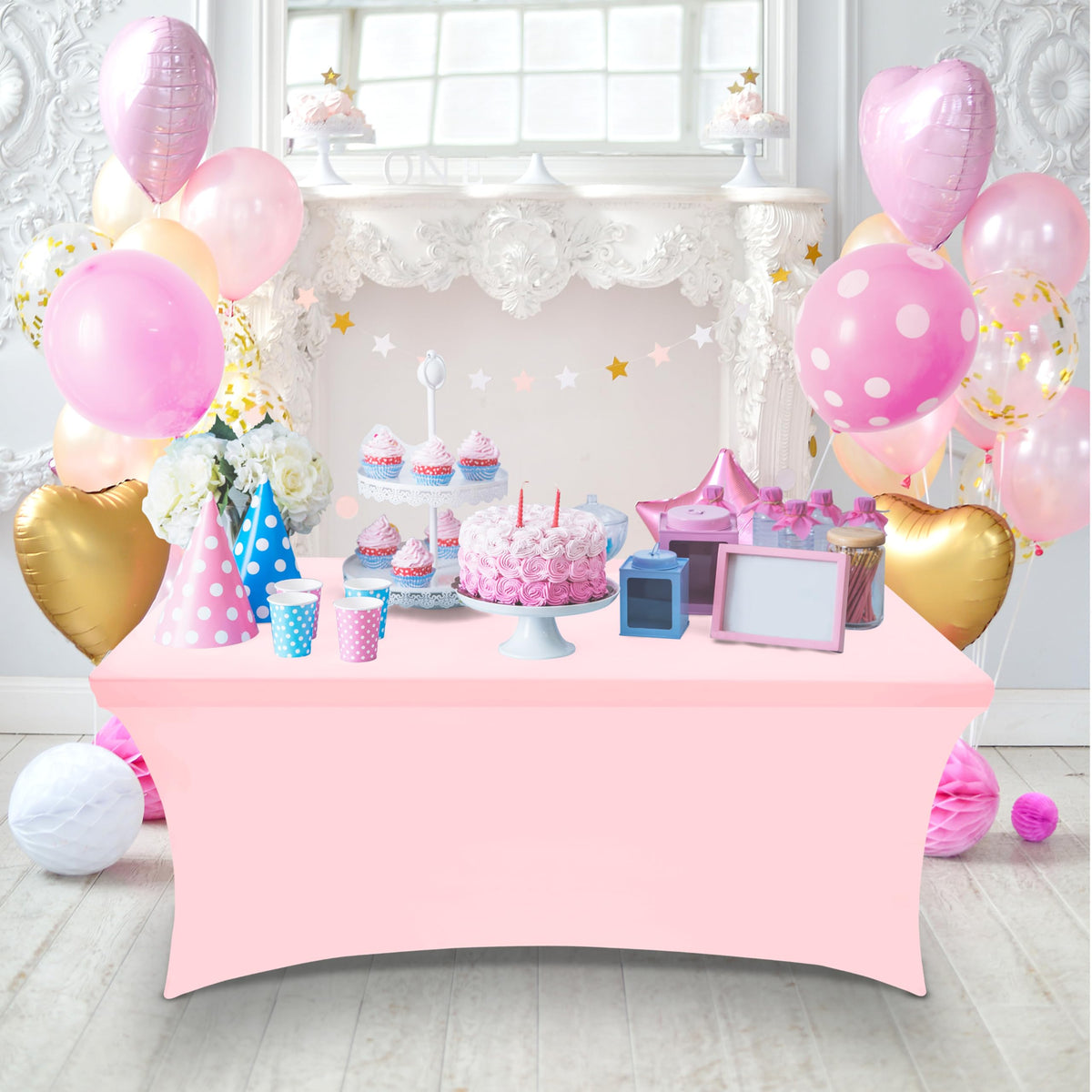 Utopia Kitchen pink 190 GSM stretch fabric delivers durable, repeat-use performance.