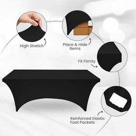 Utopia Kitchen Spandex Tablecloth at a buffet display with modern fit
