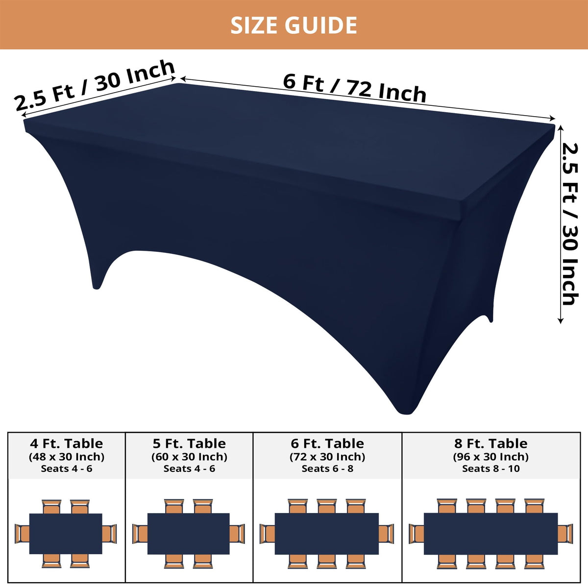 Utopia Kitchen spandex tablecloth two-way stretch for secure fit.