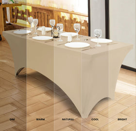 Utopia Kitchen spandex tablecloth appears wrinkle-resistant for quick setup at any venue.