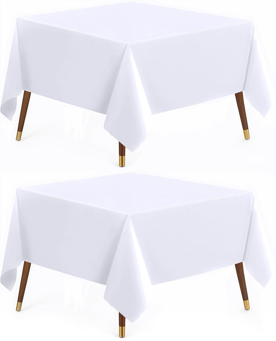Utopia Kitchen square table cloth 54x54 white on table for meals