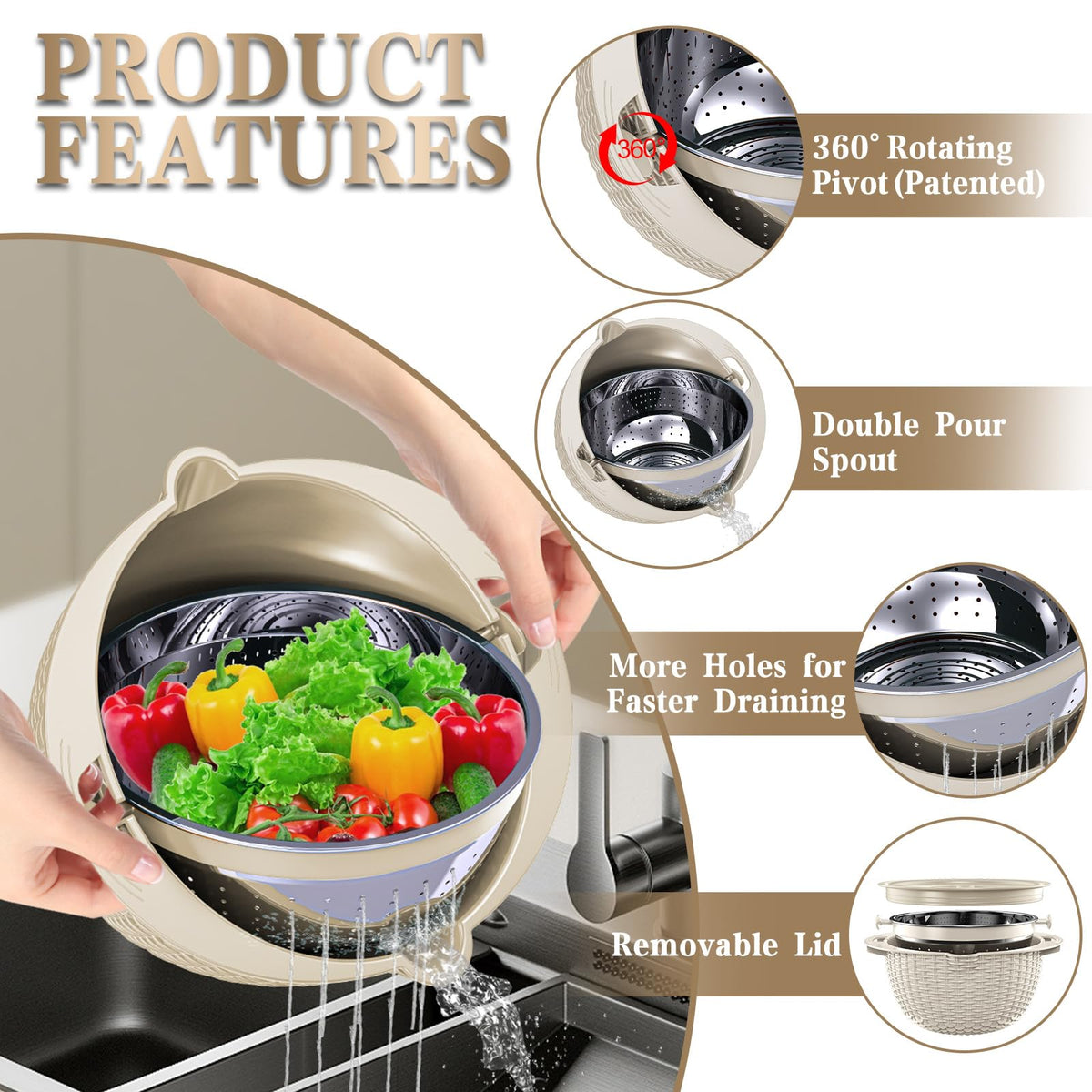 UTTKOJ removable center lid fits upgraded graters for shredding