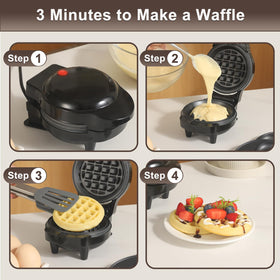 UVFAST Mini Waffles Maker donut plate creates fun snacks for kids.