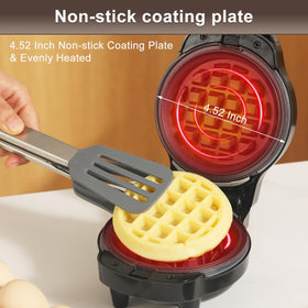 UVFAST Mini Waffles Maker heart waffle plate ideal for cute weekend treats.