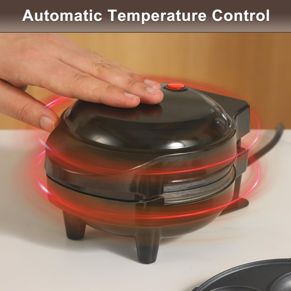 UVFAST Mini Waffles Maker pancake plate perfect for thin breakfast stacks.