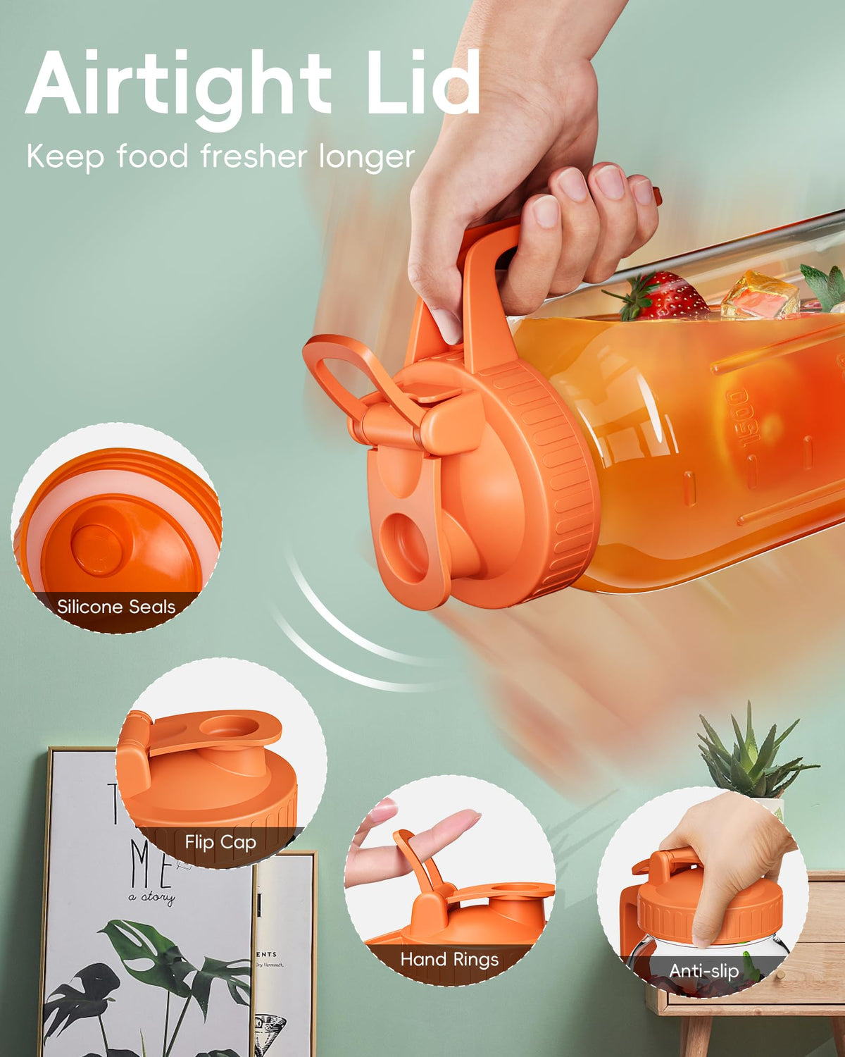 VA1KENE wide-mouth mason jar design ideal for iced tea