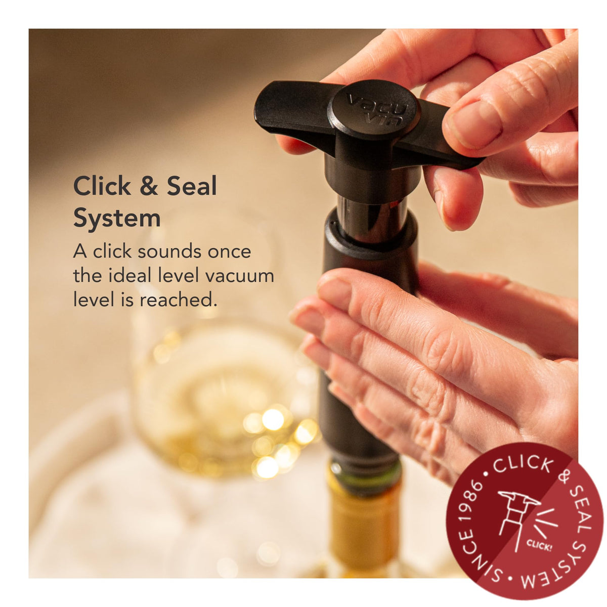 Vacuvin Original Wine Saver used at home to keep wine fresh.