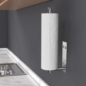 Adhesive installation guide for VAEHOLD paper towel holder on smooth surfaces.