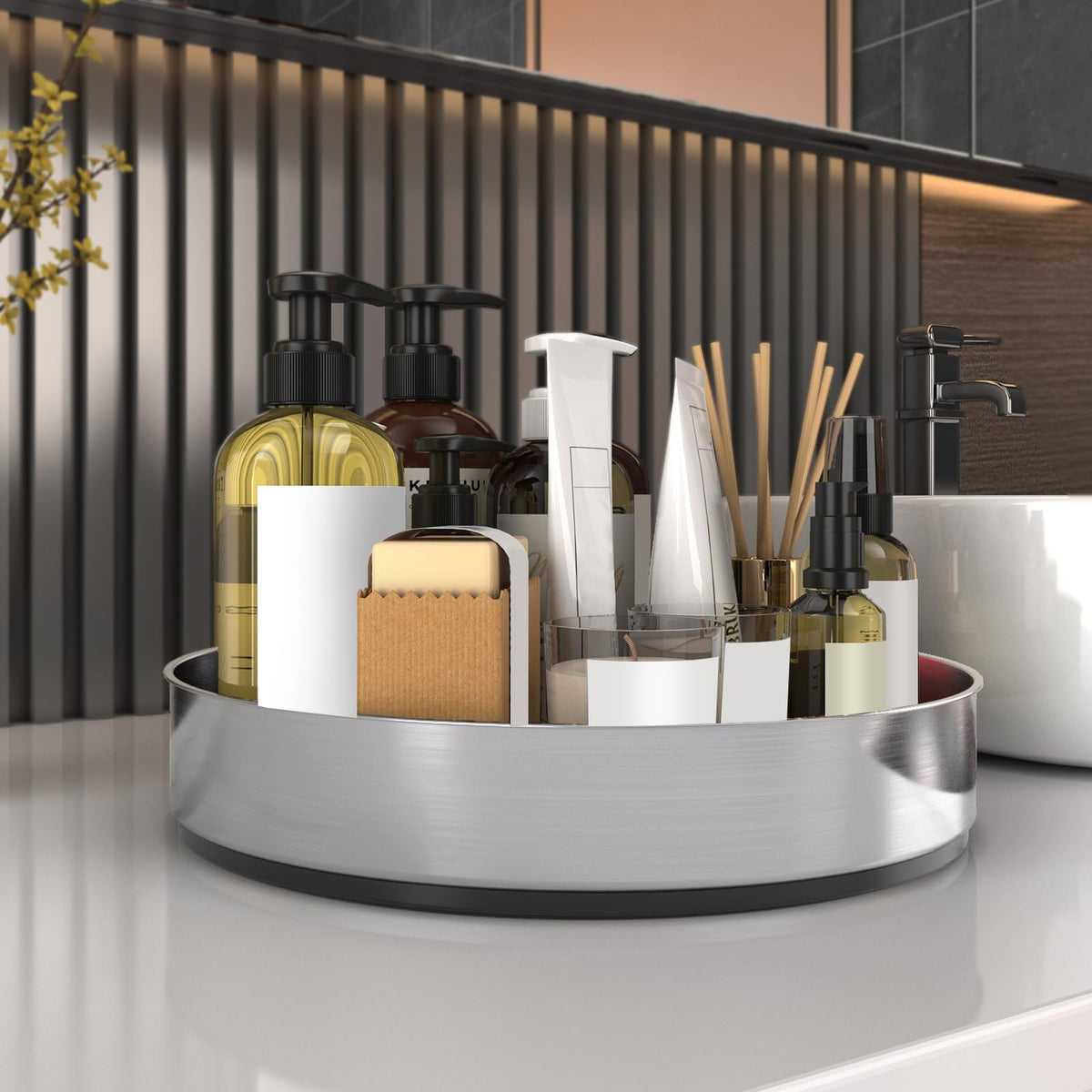 VAEHOLD Lazy Susan on a counter saves space and improves access.