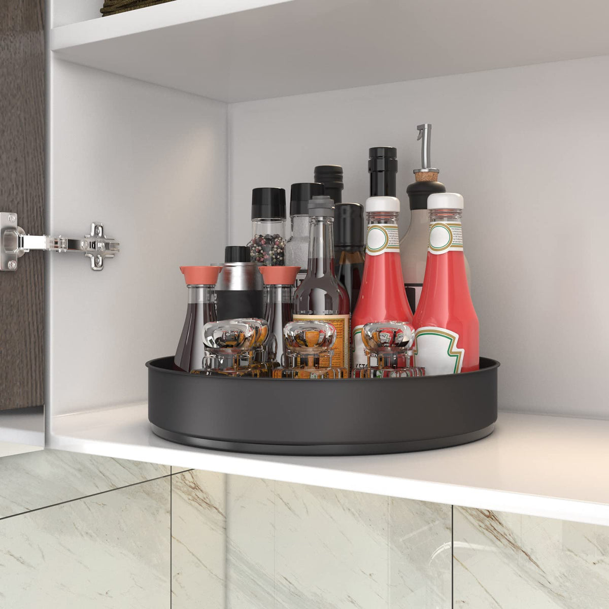 VAEHOLD Lazy Susan pantry kitchen use for condiments, oils, and cans.