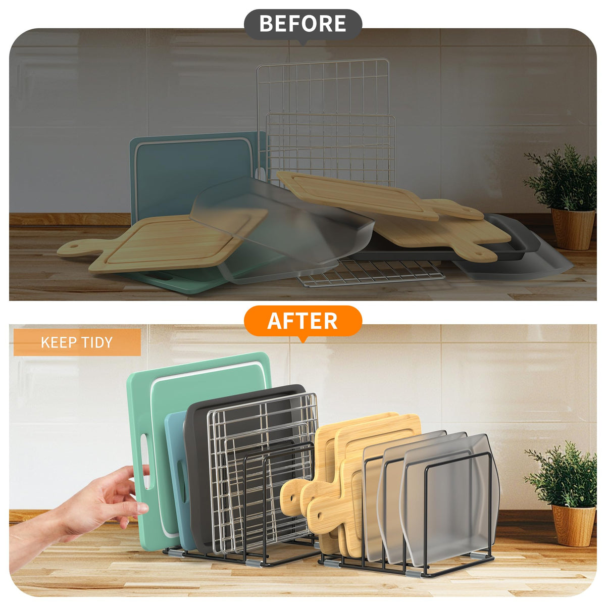 VAEKUCEAN non-slip silicone base keeps items steady.