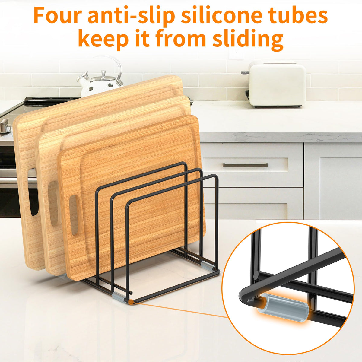 VAEKUCEAN non-slip silicone feet keep the organizer stable