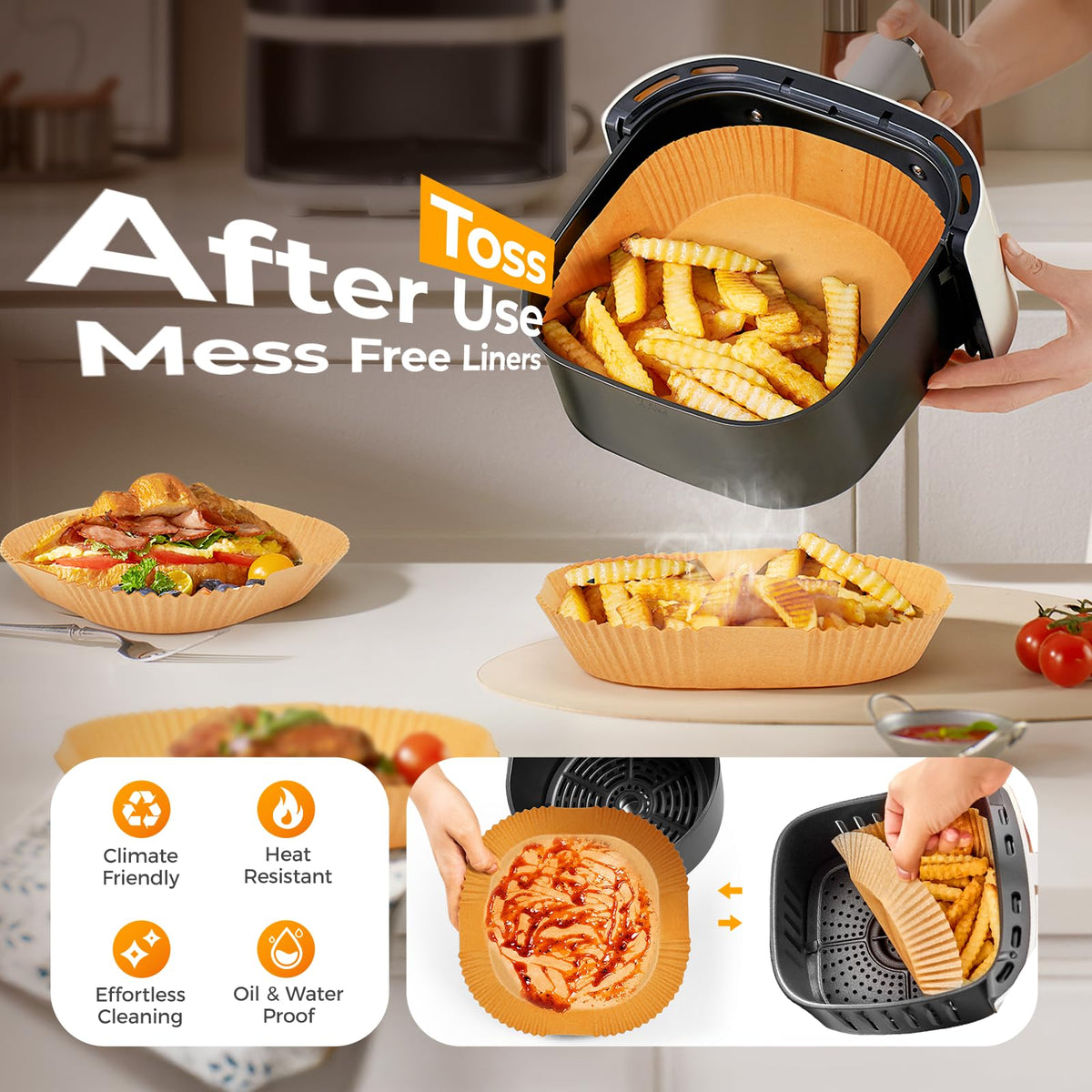 Vailnd liners in the microwave simplify reheating meals.