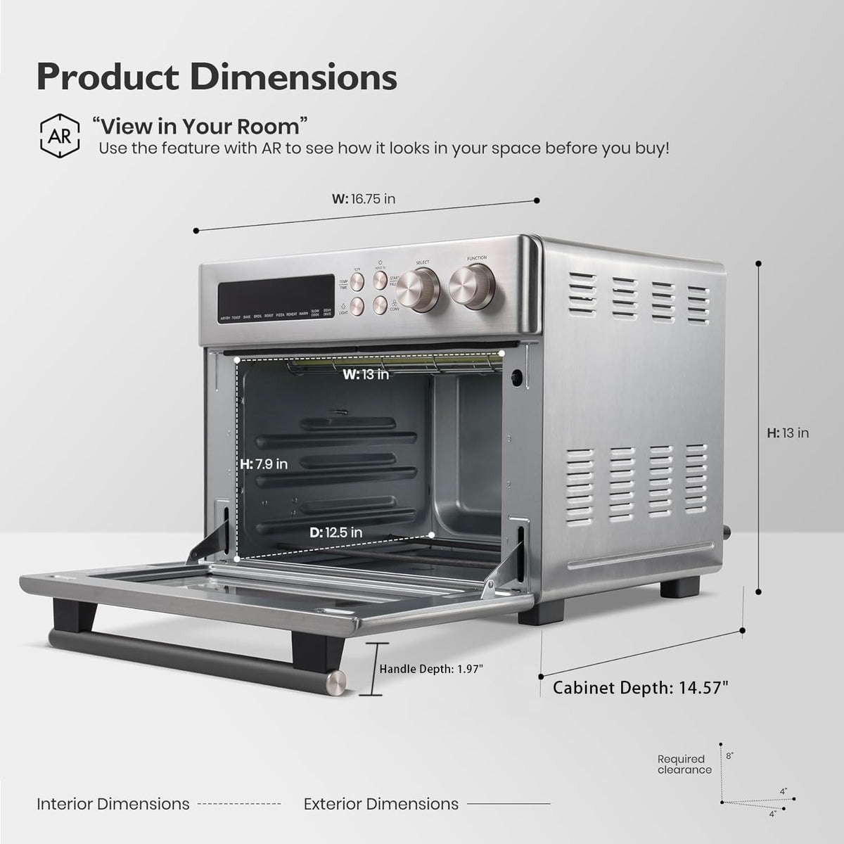 VAL CUCINA interior view with rack and enamel tray for versatile cooking