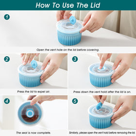 Vancasso airtight lids protect freshness in 8oz dessert cups.