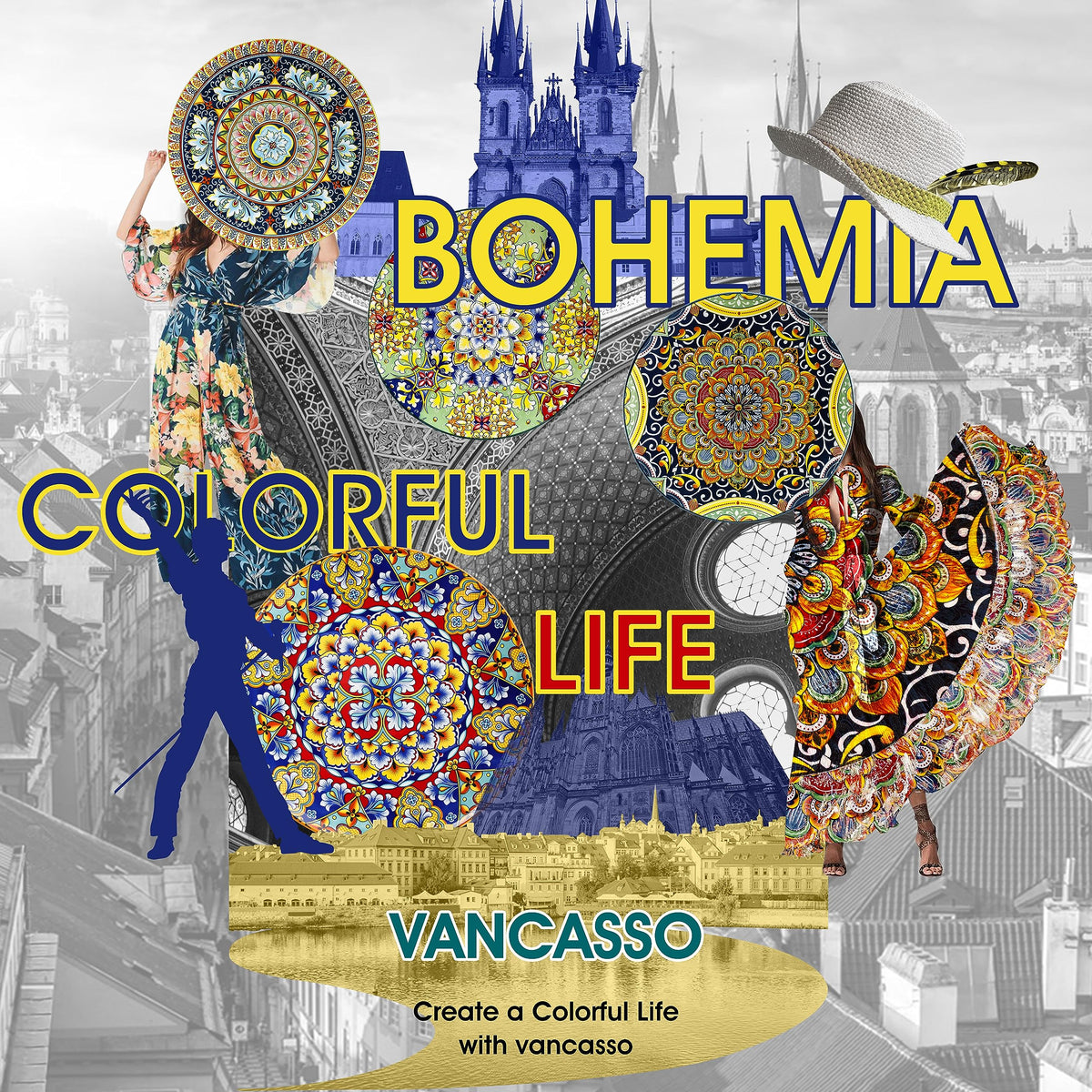 Vancasso dining table setup with Boho plates for stylish meals