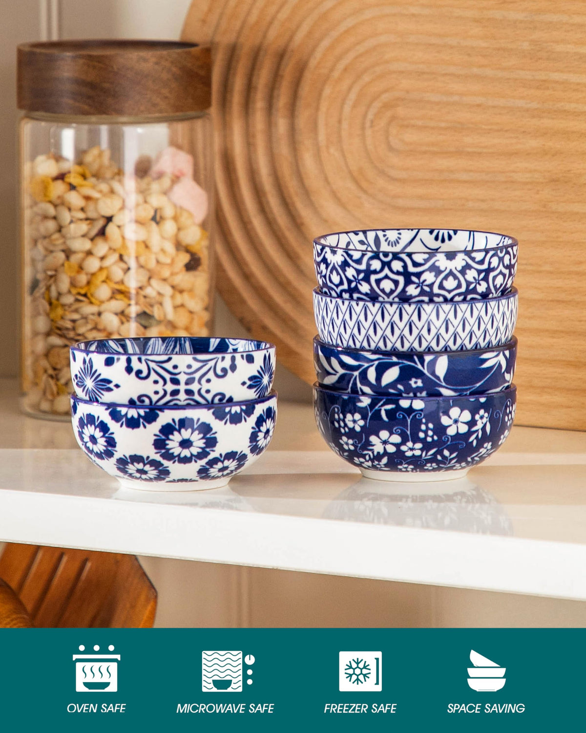 Vancasso Selene glossy glaze finish resists stains for simple cleaning.